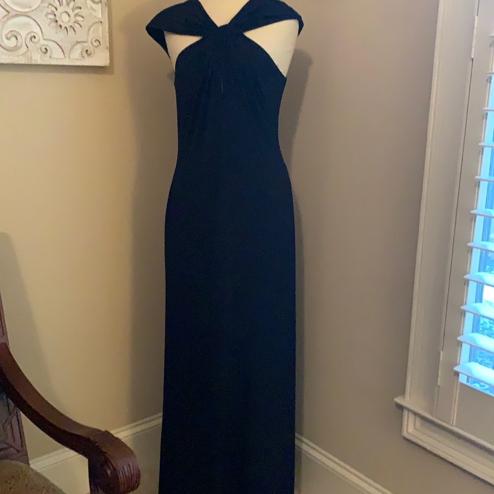 Tadashi Collection black long evening gown/dress size Large